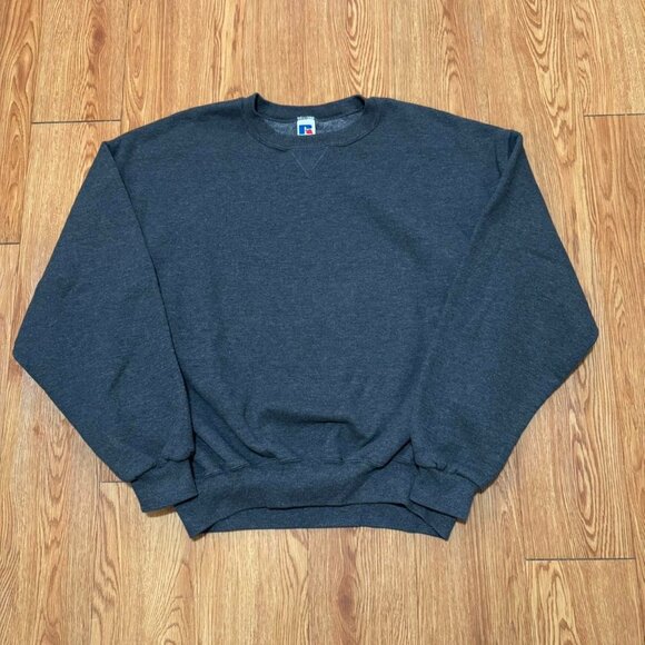 Vintage 2000s Russell Athletic Gray Blank Sweatshirt‎ - Picture 1 of 5